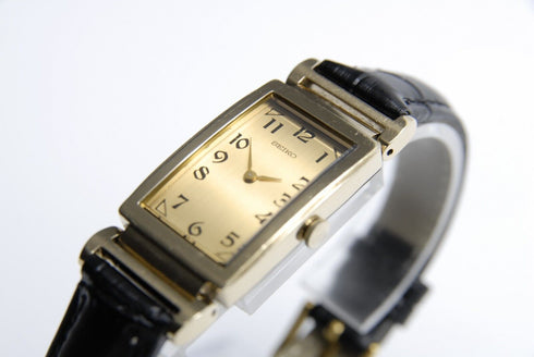 【 EXC+5 】 Vintage Seiko 1220-5270 Gold Dial Quartz Men's Wrist Watch from JAPAN